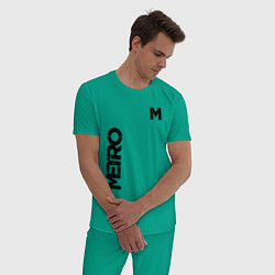 Пижама хлопковая мужская METRO M, цвет: зеленый — фото 2