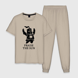 Пижама хлопковая мужская Praise the Sun, цвет: миндальный