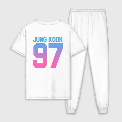 Мужская пижама BTS: Neon Jung Kook / Белый – фото 2