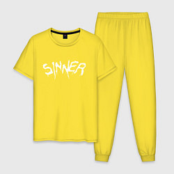 Пижама хлопковая мужская SINNER, цвет: желтый