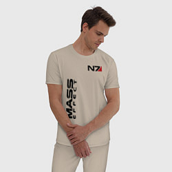 Пижама хлопковая мужская MASS EFFECT N7, цвет: миндальный — фото 2