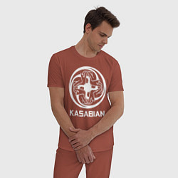 Пижама хлопковая мужская Kasabian: Symbol, цвет: кирпичный — фото 2