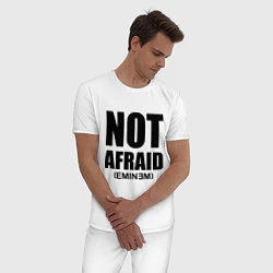 Пижама хлопковая мужская Not Afraid, цвет: белый — фото 2