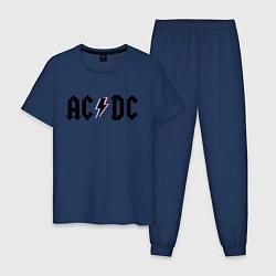 Пижама хлопковая мужская AC/DC, цвет: тёмно-синий
