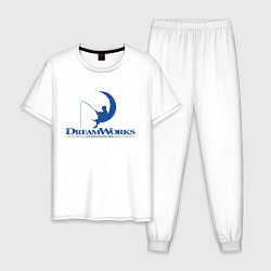 Пижама хлопковая мужская Dream Works, цвет: белый