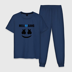 Пижама хлопковая мужская Marshmello Mellogang, цвет: тёмно-синий