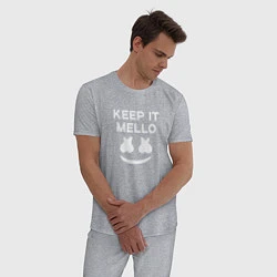 Пижама хлопковая мужская Keep it Mello, цвет: меланж — фото 2