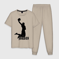 Пижама хлопковая мужская Jordan Basketball, цвет: миндальный