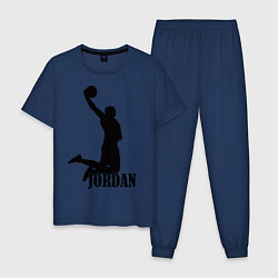 Пижама хлопковая мужская Jordan Basketball, цвет: тёмно-синий