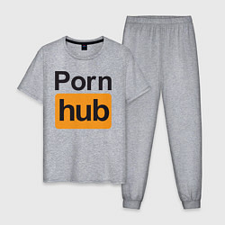 Пижама хлопковая мужская PornHub, цвет: меланж
