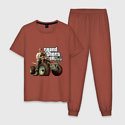 Пижама хлопковая мужская GTA 5: Trevor, цвет: кирпичный