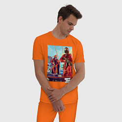 Пижама хлопковая мужская GTA V: Criminal Action, цвет: оранжевый — фото 2