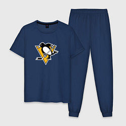 Пижама хлопковая мужская Pittsburgh Penguins: Evgeni Malkin, цвет: тёмно-синий