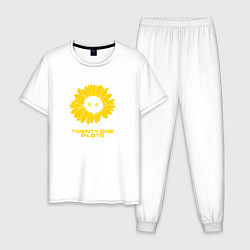 Пижама хлопковая мужская 21 Pilots: Sunflower, цвет: белый