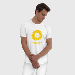 Пижама хлопковая мужская 21 Pilots: Sunflower, цвет: белый — фото 2