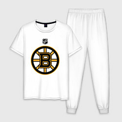 Пижама хлопковая мужская Boston Bruins NHL, цвет: белый