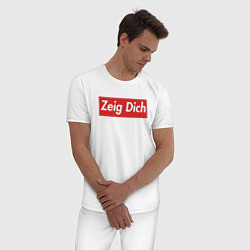 Пижама хлопковая мужская Zeig Dich, цвет: белый — фото 2