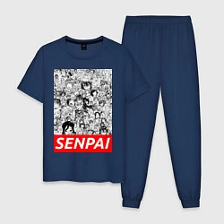 Пижама хлопковая мужская SENPAI, цвет: тёмно-синий