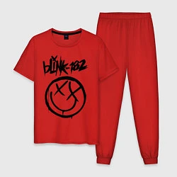 Пижама хлопковая мужская BLINK-182, цвет: красный
