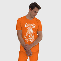 Пижама хлопковая мужская Ghostemane цвета оранжевый — фото 2