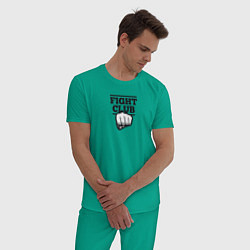Пижама хлопковая мужская Бойцовский Клуб Кулак, цвет: зеленый — фото 2
