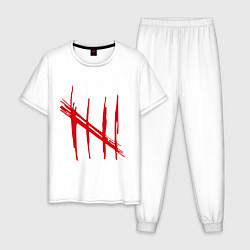 Пижама хлопковая мужская Oldboy, цвет: белый