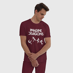 Пижама хлопковая мужская IMAGINE DRAGONS, цвет: меланж-бордовый — фото 2