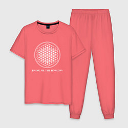 Пижама хлопковая мужская BRING ME THE HORIZON, цвет: коралловый