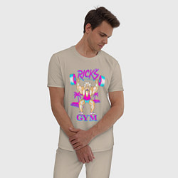 Пижама хлопковая мужская Ricks GYM, цвет: миндальный — фото 2