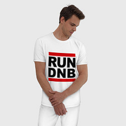 Пижама хлопковая мужская RUN DNB, цвет: белый — фото 2