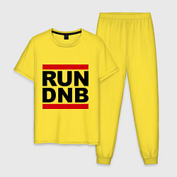 Пижама хлопковая мужская RUN DNB, цвет: желтый
