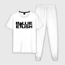 Пижама хлопковая мужская BILLIE EILISH, цвет: белый