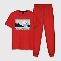 Пижама хлопковая мужская Adventure time, цвет: красный