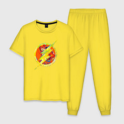 Пижама хлопковая мужская Flash, цвет: желтый