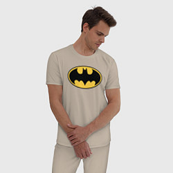 Пижама хлопковая мужская Batman, цвет: миндальный — фото 2