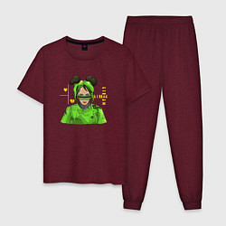 Пижама хлопковая мужская Billie Art, цвет: меланж-бордовый