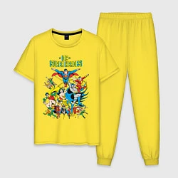 Пижама хлопковая мужская Justice League, цвет: желтый