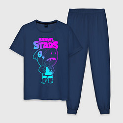 Пижама хлопковая мужская Brawl Stars LEON, цвет: тёмно-синий