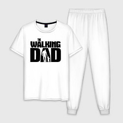 Пижама хлопковая мужская The walking dad, цвет: белый
