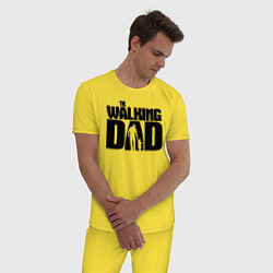 Пижама хлопковая мужская The walking dad, цвет: желтый — фото 2