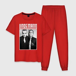 Пижама хлопковая мужская Lindemann, цвет: красный