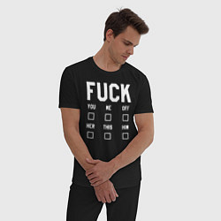 Пижама хлопковая мужская Fuck тест цвета черный — фото 2