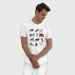 Пижама хлопковая мужская Конный виды спорта, цвет: белый — фото 2