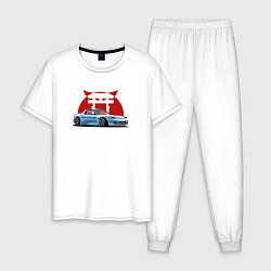 Пижама хлопковая мужская Mazda Rx-7, цвет: белый