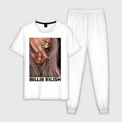Пижама хлопковая мужская BILLIE EILISH, цвет: белый