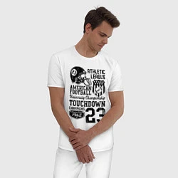 Пижама хлопковая мужская Athletic League, цвет: белый — фото 2