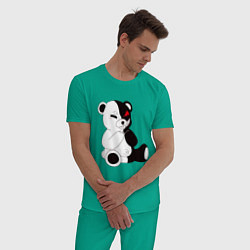 Пижама хлопковая мужская Monokuma, цвет: зеленый — фото 2