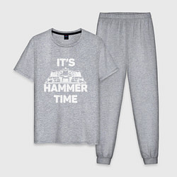 Пижама хлопковая мужская It's hammer time, цвет: меланж