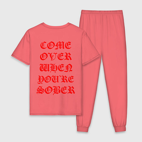 Мужская пижама LIL PEEP НА СПИНЕ / Коралловый – фото 2