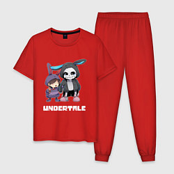 Пижама хлопковая мужская UNDERTALE, цвет: красный